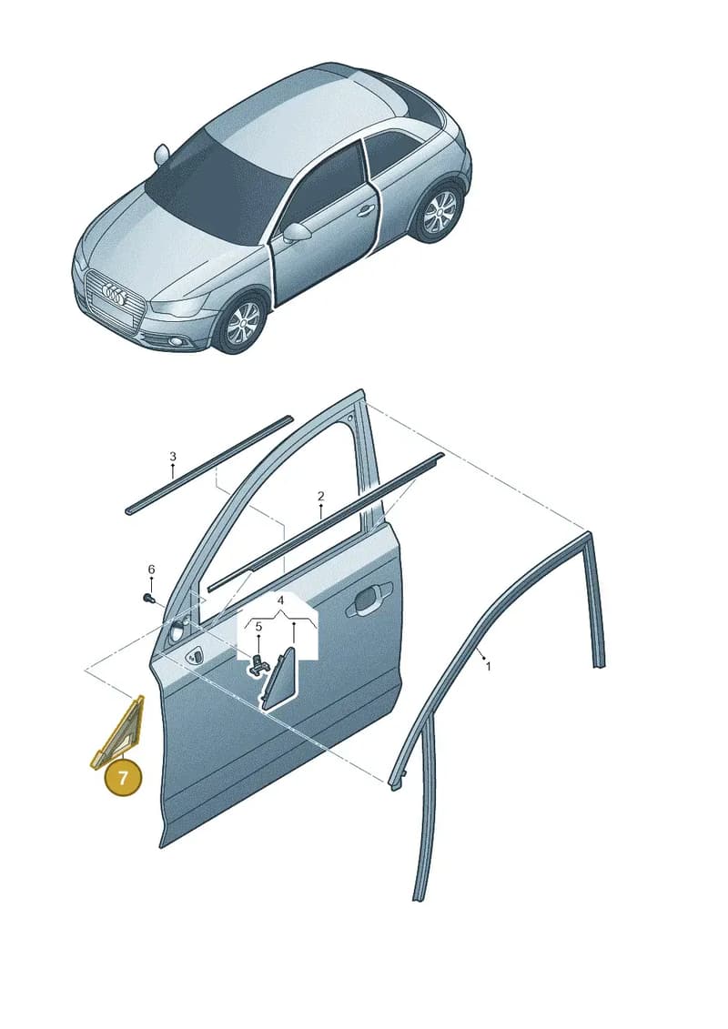 8X3867368A — Audi A1 Sportback (2014-2018) diagram 708837400, position 7