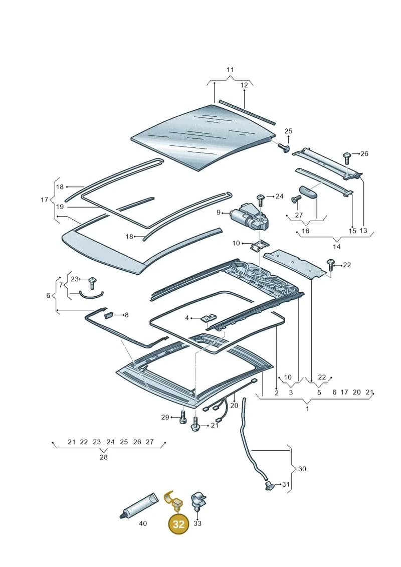 8X3877244 — Audi A1 Sportback (2014-2018) diagram 708877000, position 32