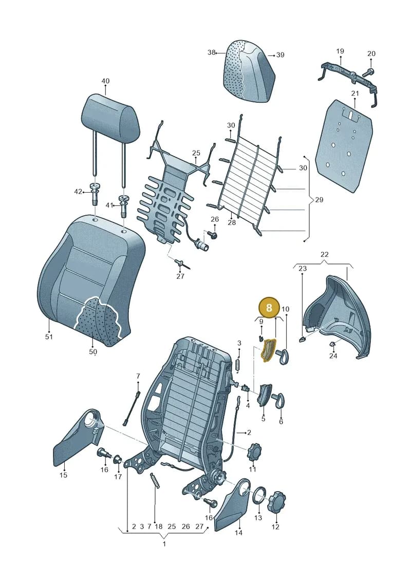 8X3881607A4PK — Audi A1 Sportback (2014-2018) diagram 792881500, position 8