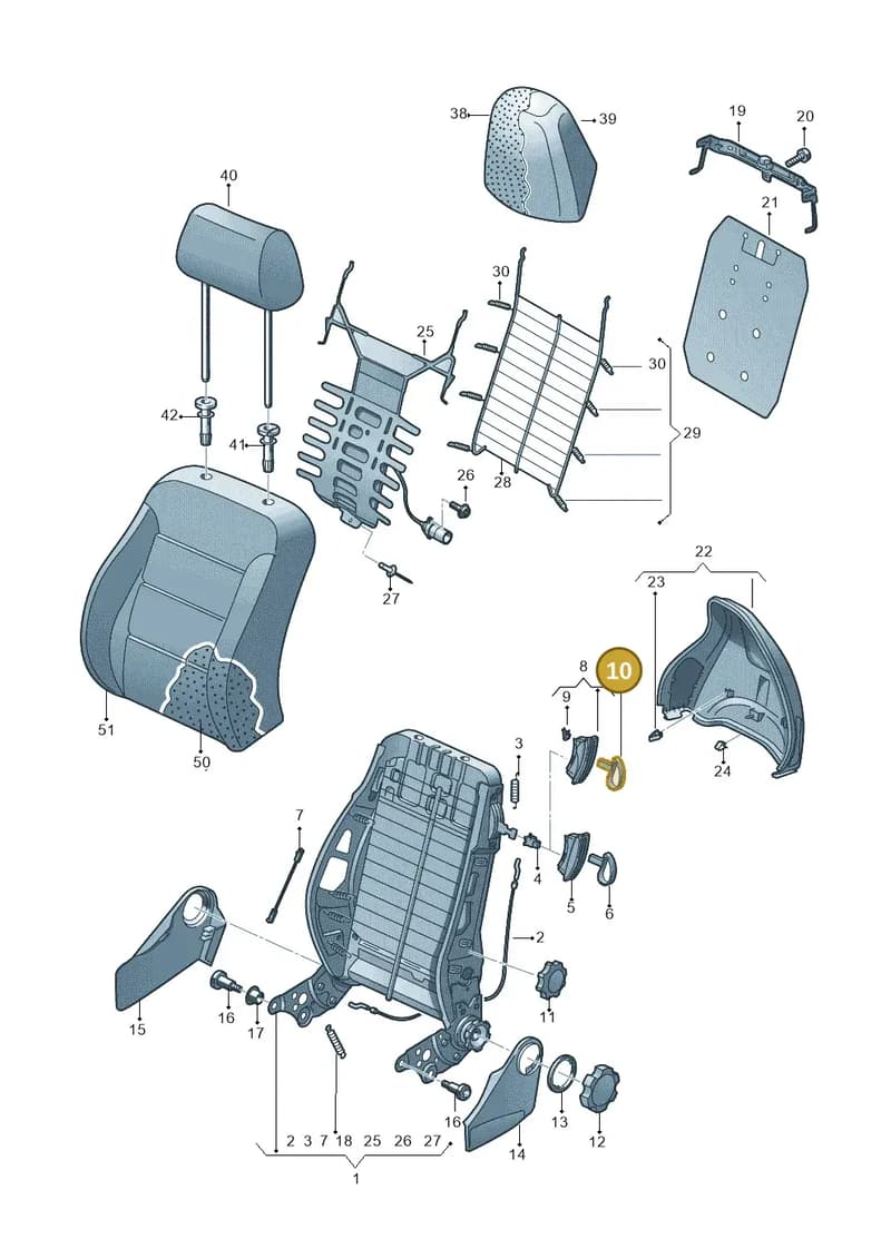 8X38816334PK — Audi A1 Sportback (2014-2018) diagram 792881500, position 10