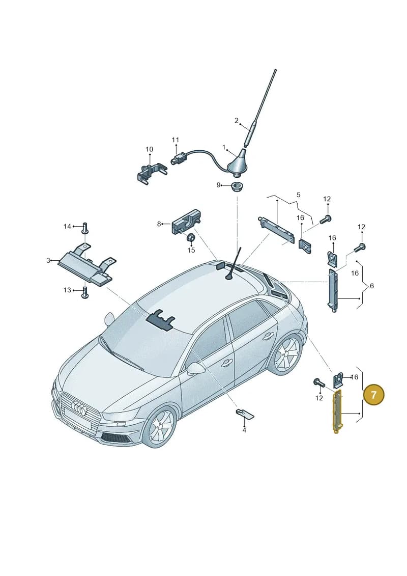 8X4035225A — Audi A1 Sportback (2014-2018) diagram 792035150, position 7