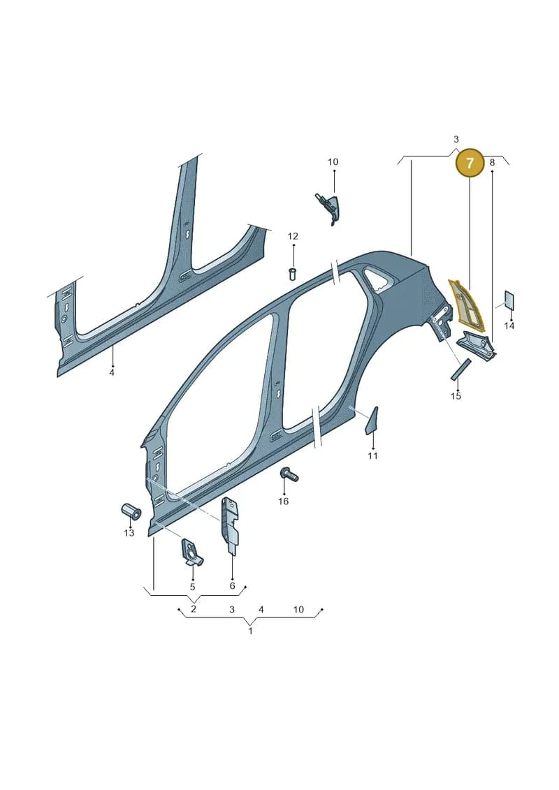 8X4809650A — Audi A1 Sportback (2014-2018) diagram 708809550, position 7