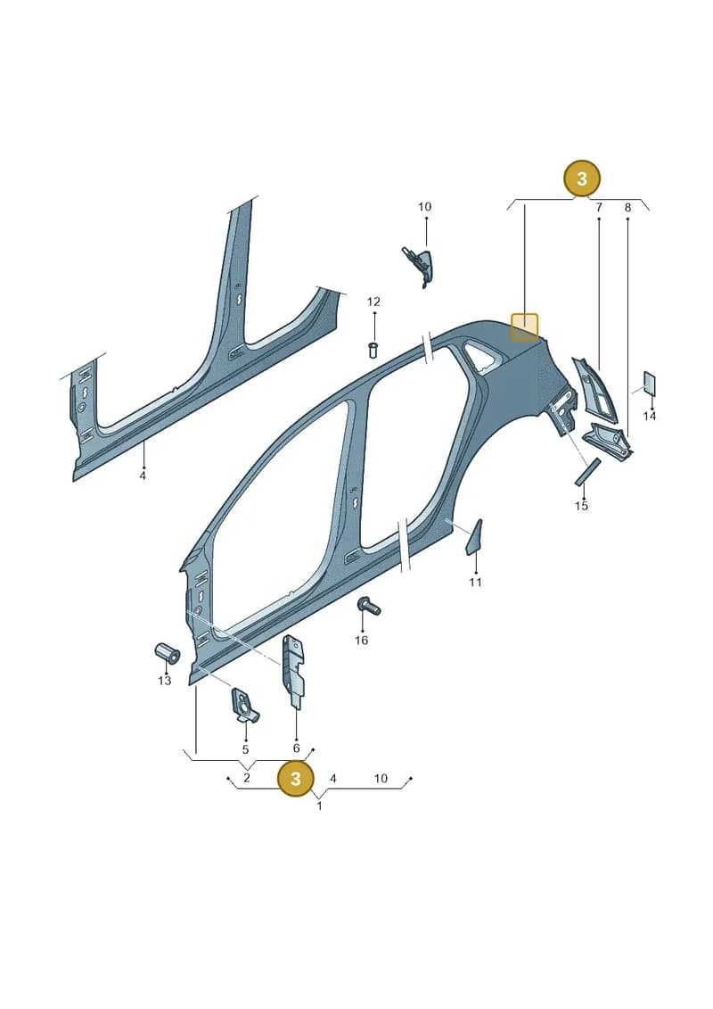 8X4809837 — Audi A1 Sportback (2014-2018) diagram 708809550, position 3
