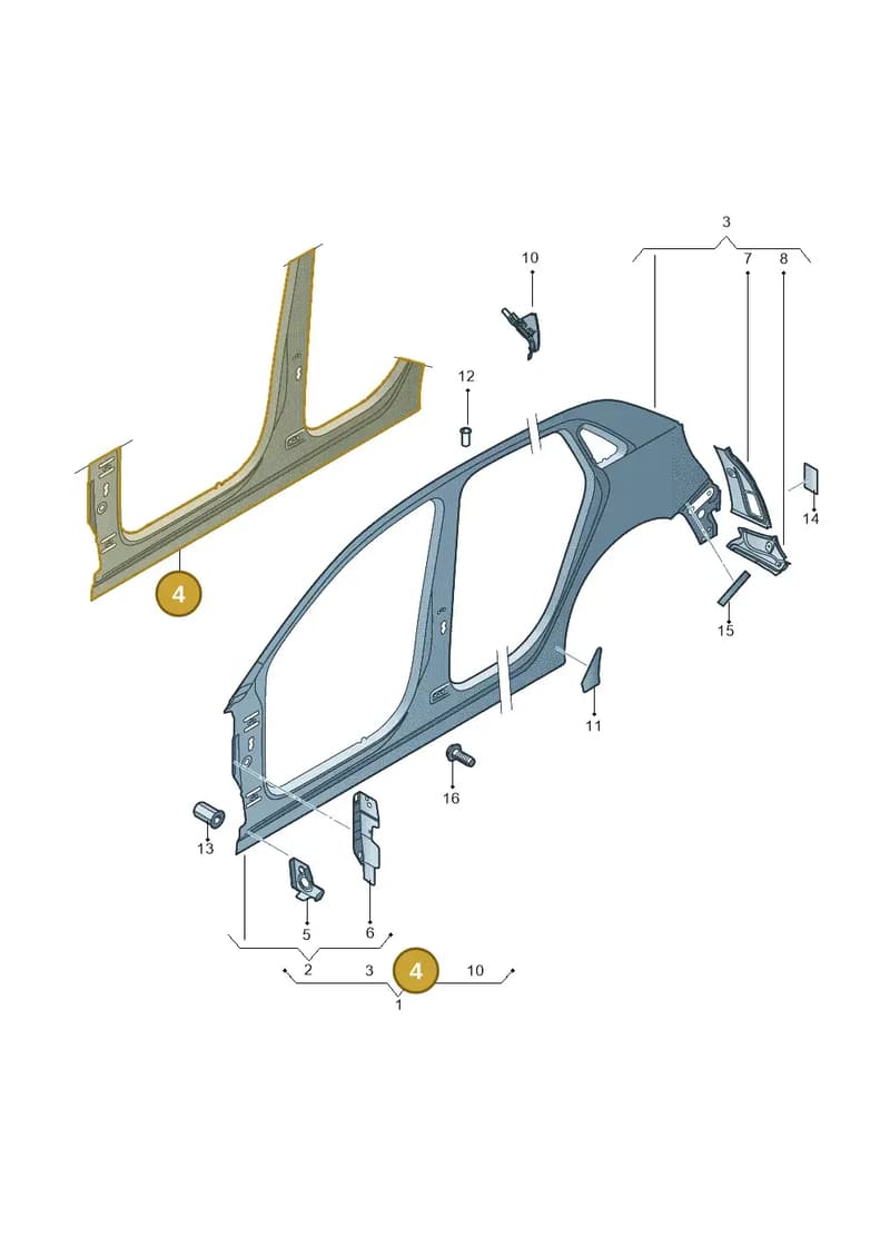 8X4809847 — Audi A1 Sportback (2014-2018) diagram 708809550, position 4