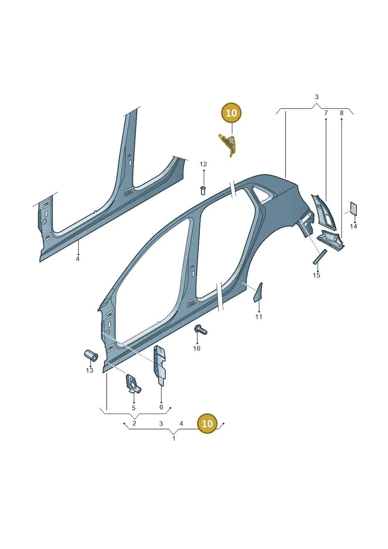 8X4810331 — Audi A1 Sportback (2014-2018) diagram 708809550, position 10