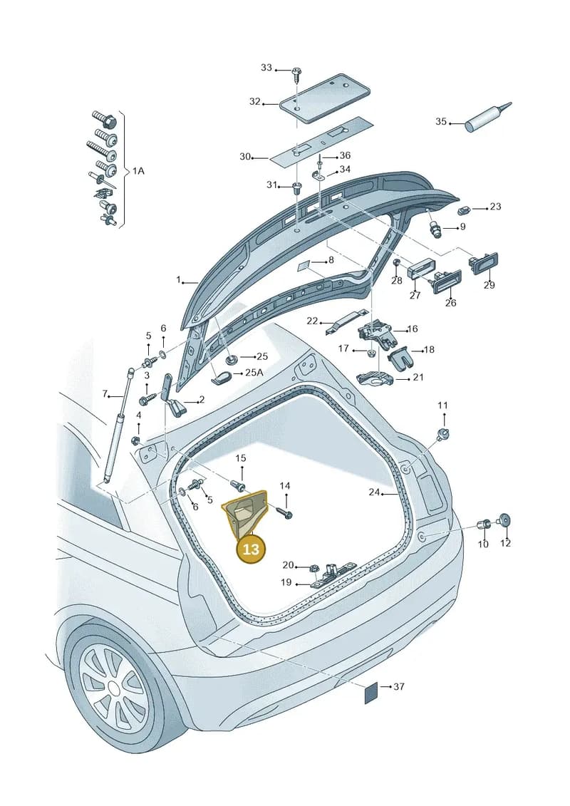 8X4827280 — Audi A1 Sportback (2014-2018) diagram 708827000, position 13