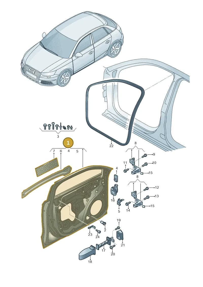 8X4831052A — Audi A1 Sportback (2014-2018) diagram 792831150, position 1