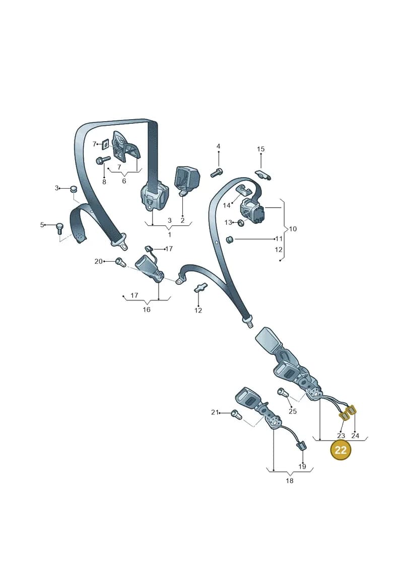 8X4857739C9B9 — Audi A1 Sportback (2014-2018) diagram 708857700, position 22