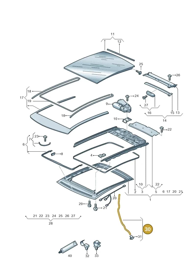 8X4877203B — Audi A1 Sportback (2014-2018) diagram 708877000, position 30