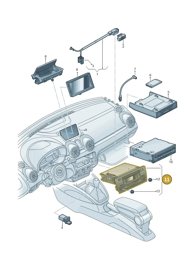 8XA035160 — Audi A1 Sportback (2014-2018) diagram 792035380, position 11