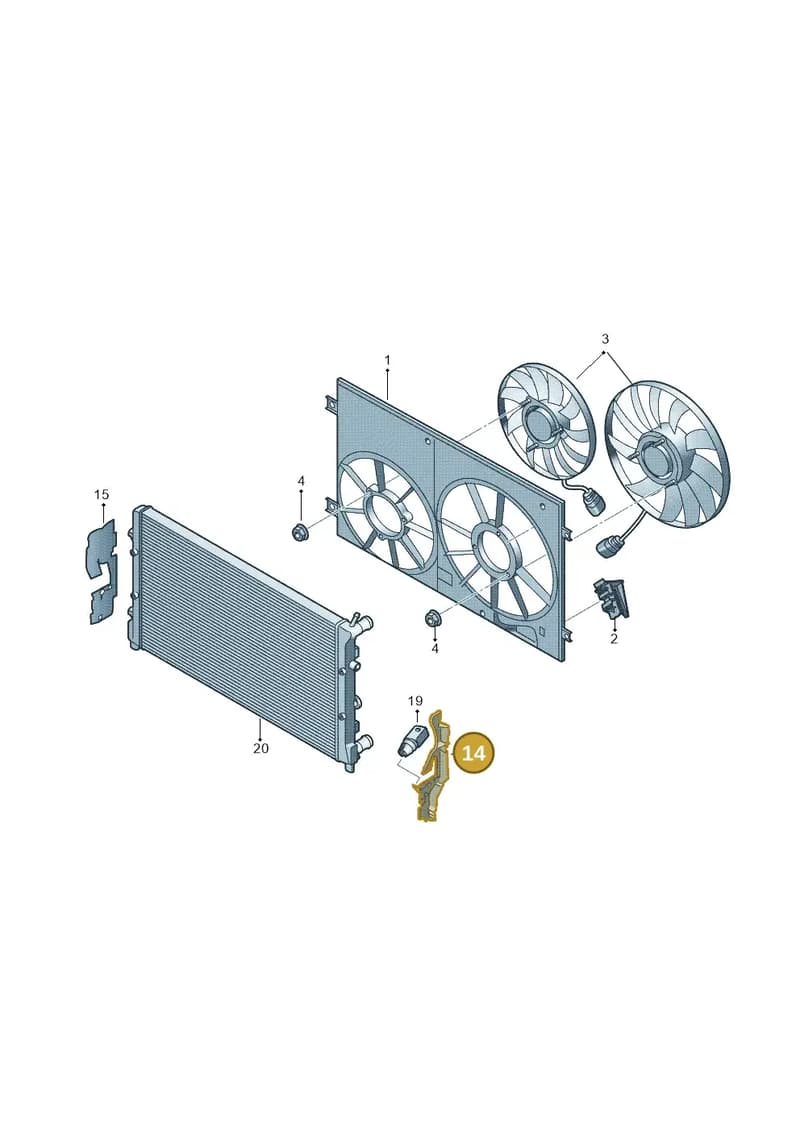 8XA121283C — Audi A1 Sportback (2014-2018) diagram 708121910, position 14