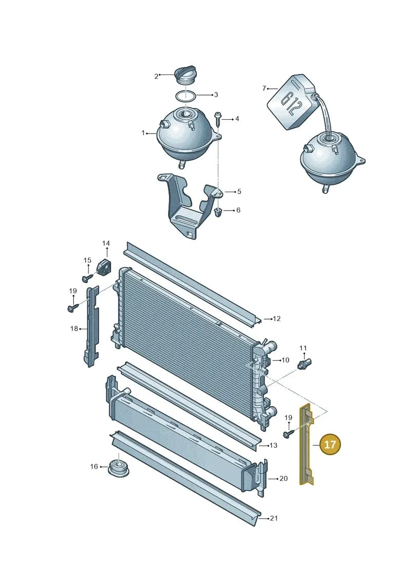 8XA121331B — Audi A1 Sportback (2014-2018) diagram 708121760, position 17