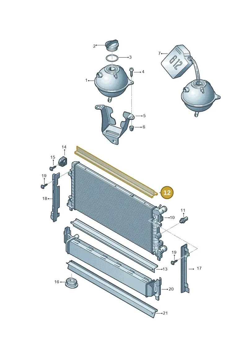 8XA121345D — Audi A1 Sportback (2014-2018) diagram 708121760, position 12