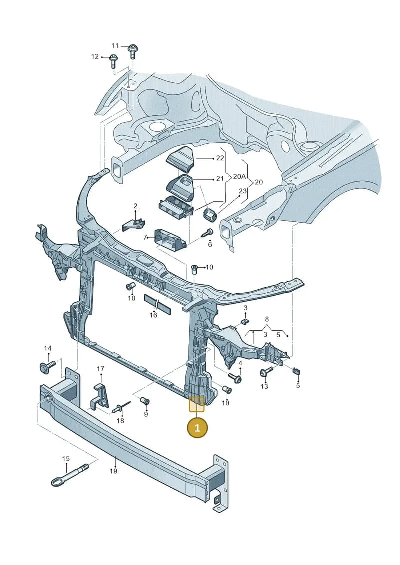 8XA805594 — Audi A1 Sportback (2014-2018) diagram 792805000, position 1