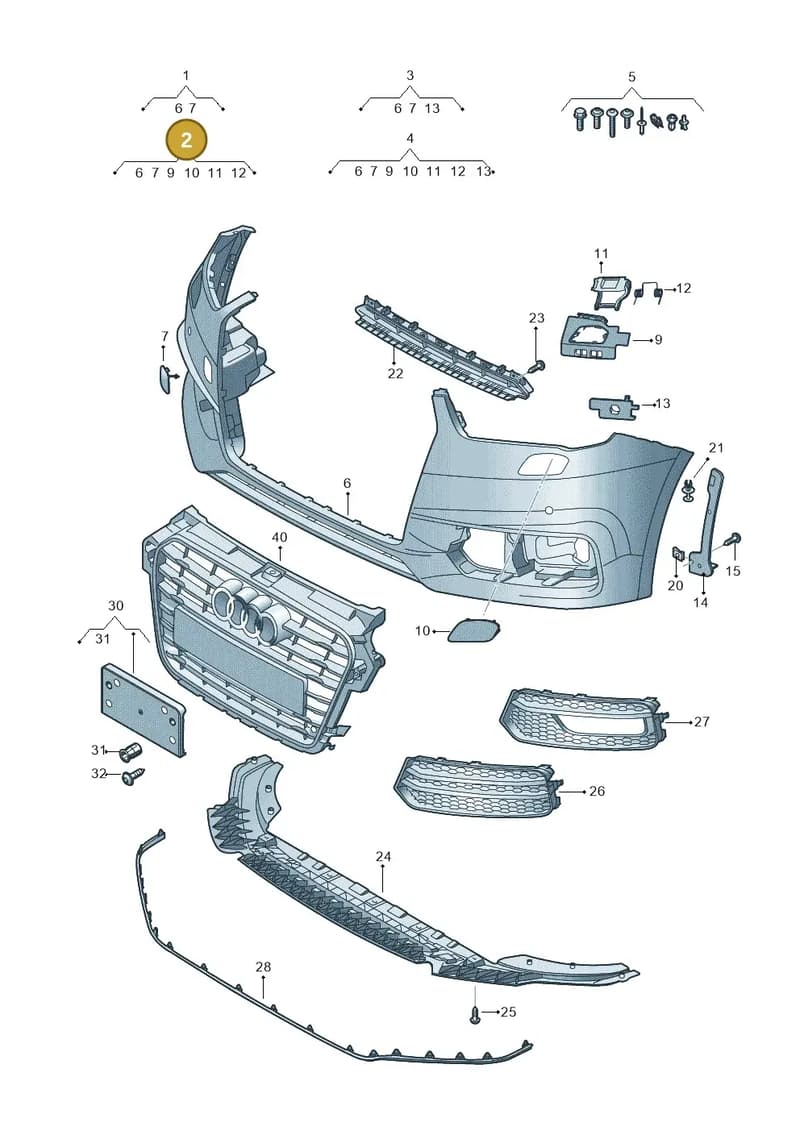 8XA807065AGRU — Audi A1 Sportback (2014-2018) diagram 792807100, position 2