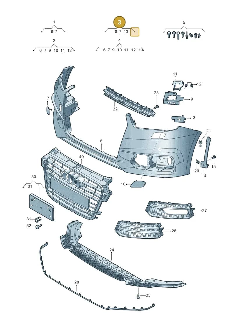 8XA807065BGRU — Audi A1 Sportback (2014-2018) diagram 792807100, position 3