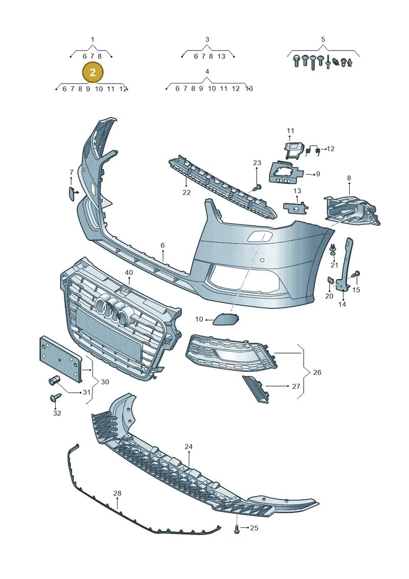8XA807065HGRU — Audi A1 Sportback (2014-2018) diagram 792807200, position 2