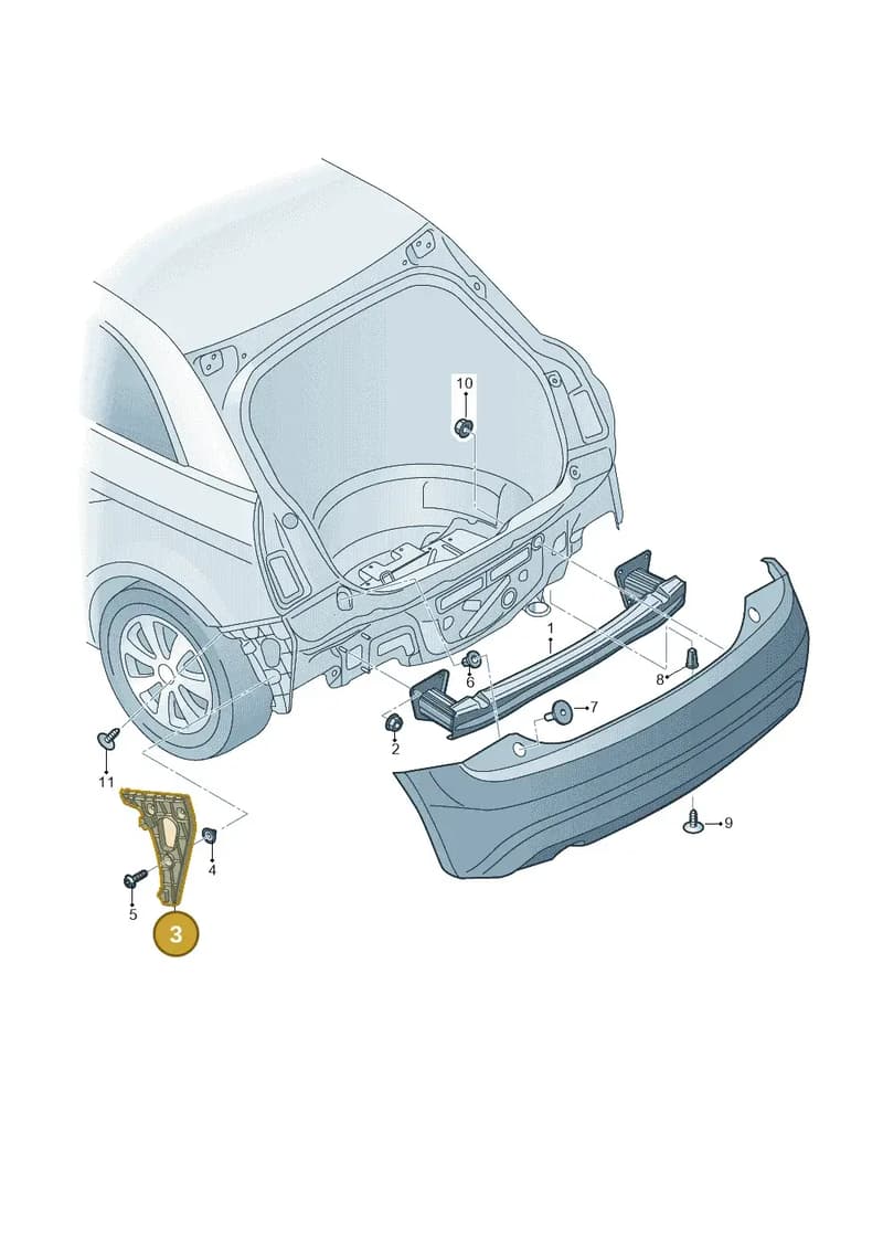 8XA807378A — Audi A1 Sportback (2014-2018) diagram 708807500, position 3