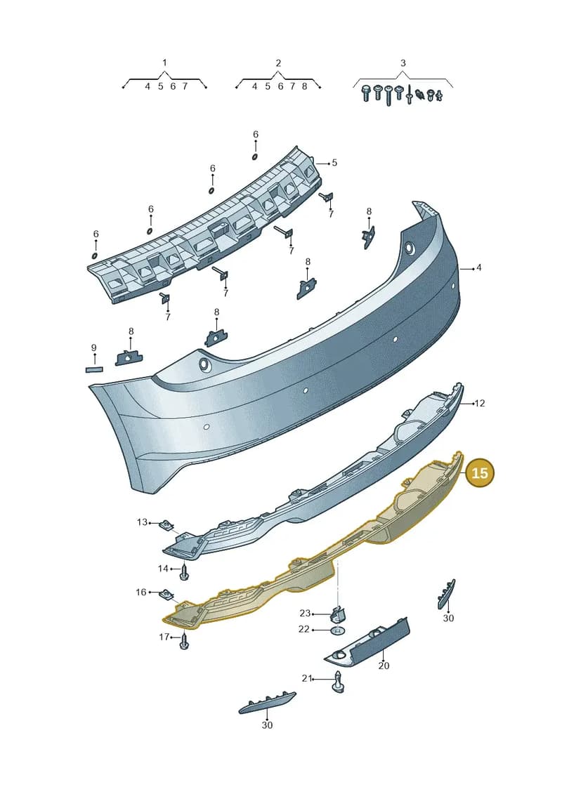 8XA807421C9B9 — Audi A1 Sportback (2014-2018) diagram 792807600, position 15