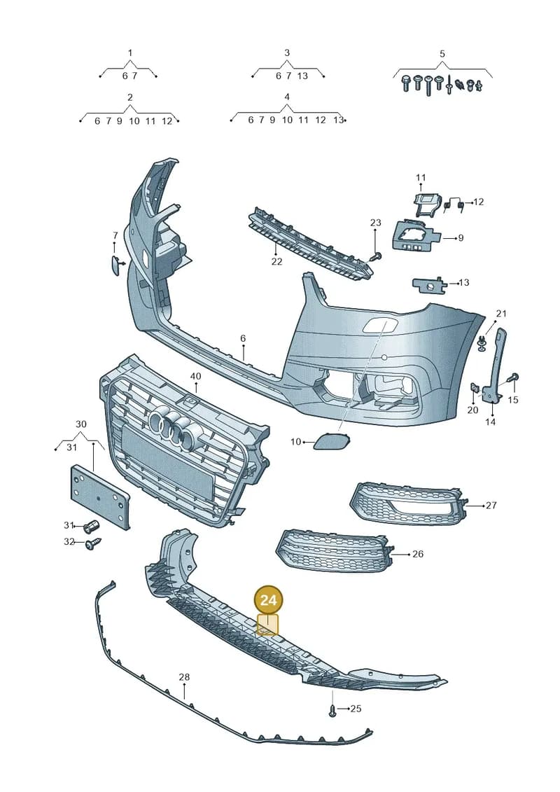 8XA807611 — Audi A1 Sportback (2014-2018) diagram 792807100, position 24