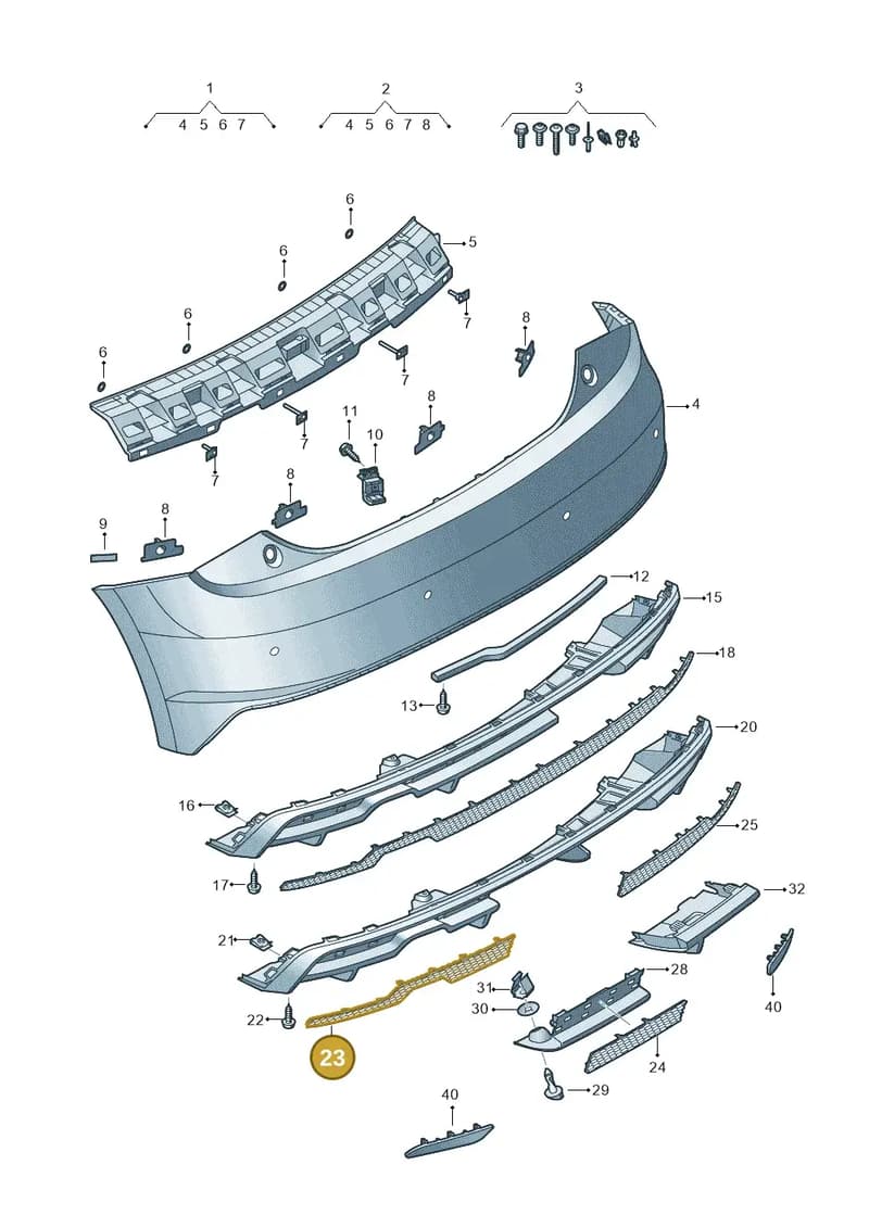 8XA807833C9B9 — Audi A1 Sportback (2014-2018) diagram 792807700, position 23