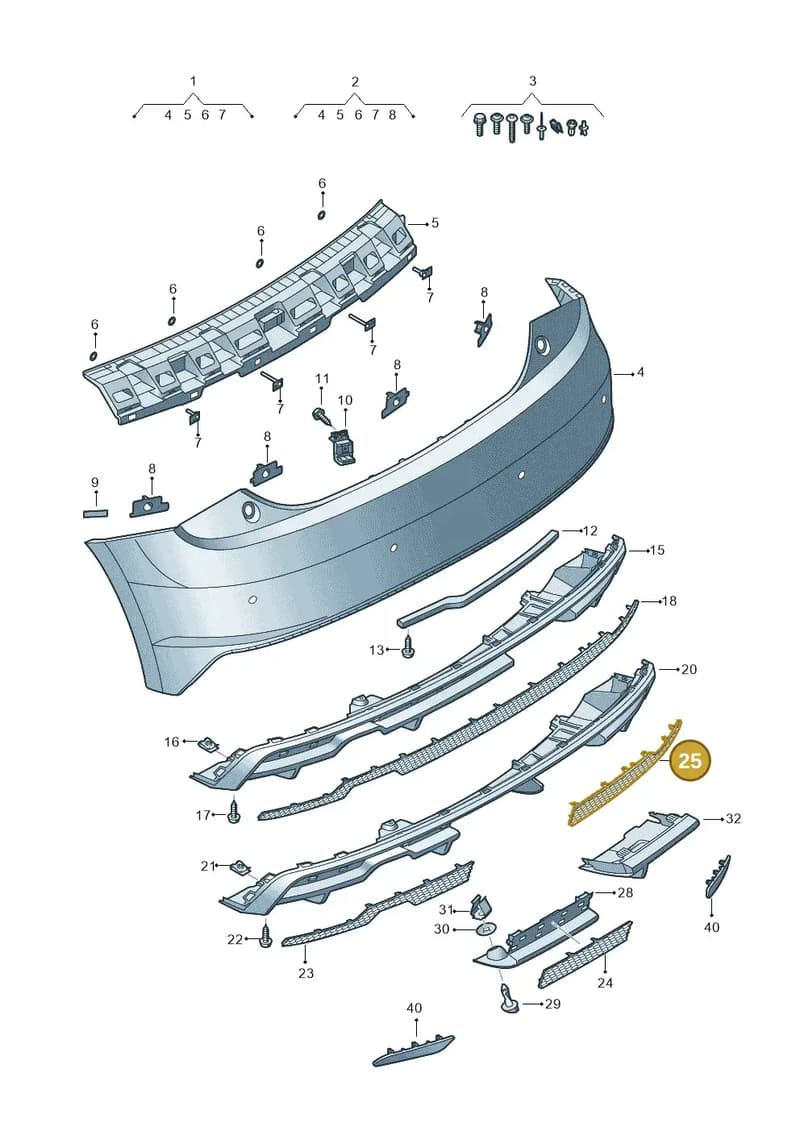 8XA8078349B9 — Audi A1 Sportback (2014-2018) diagram 792807700, position 25