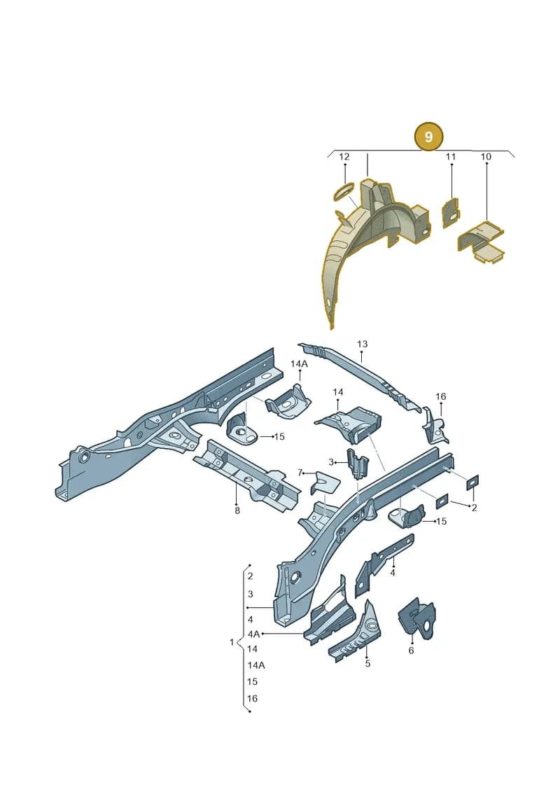 8XA809852TA — Audi A1 Sportback (2014-2018) diagram 792803200, position 9