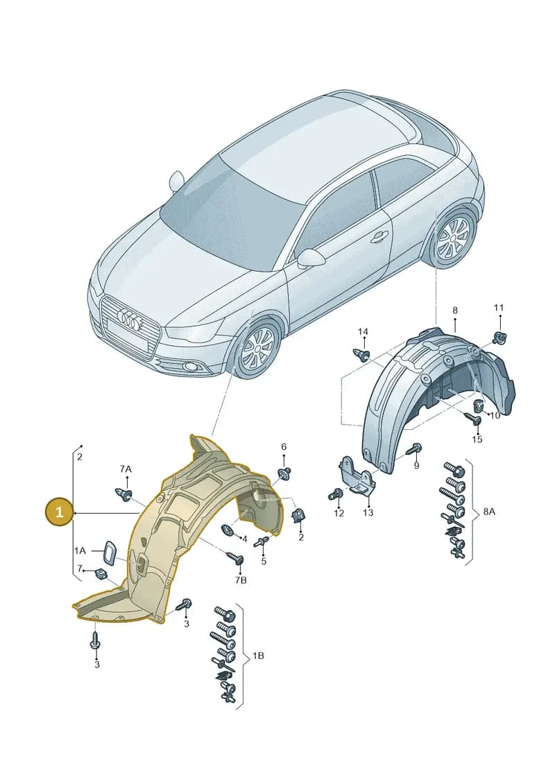 8XA809962A — Audi A1 Sportback (2014-2018) diagram 708821500, position 1