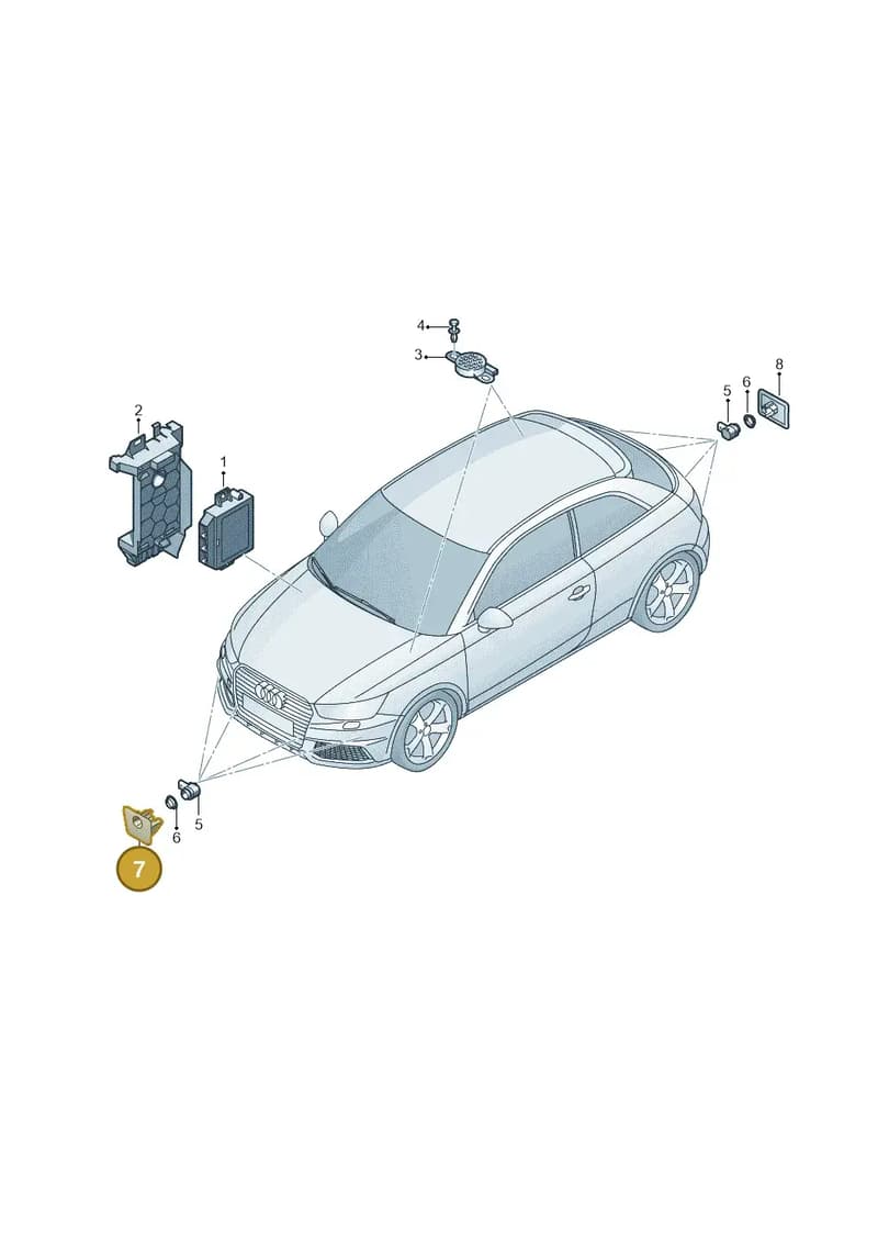 8XA919290A — Audi A1 Sportback (2014-2018) diagram 792919200, position 7
