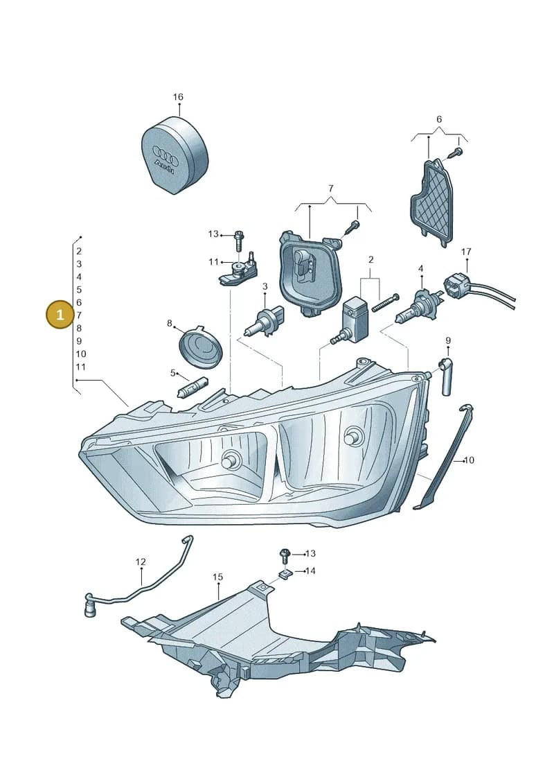 8XA941003 — Audi A1 Sportback (2014-2018) diagram 792941000, position 1