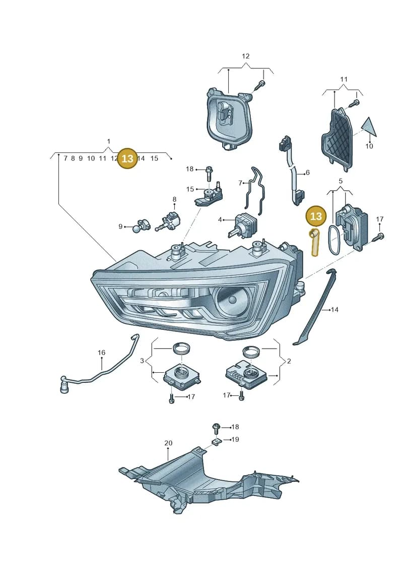 8XA941041 — Audi A1 Sportback (2014-2018) diagram 792941050, position 13