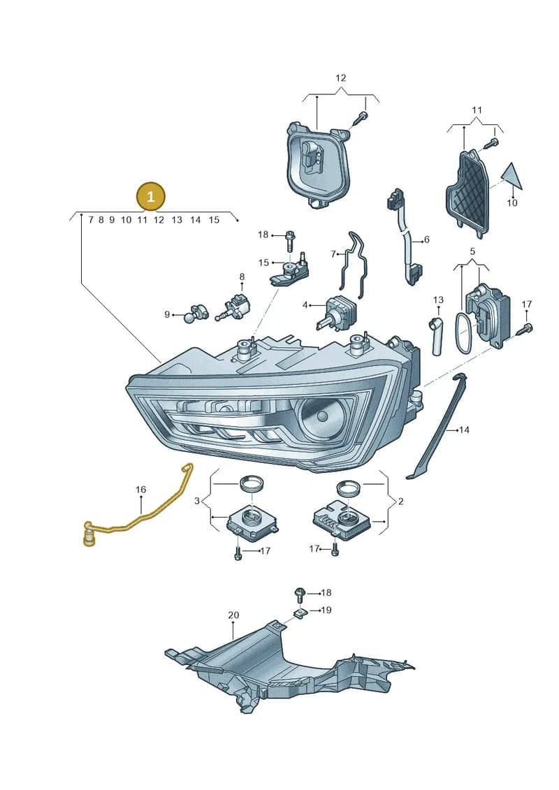 8XA941044B — Audi A1 Sportback (2014-2018) diagram 792941050, position 1