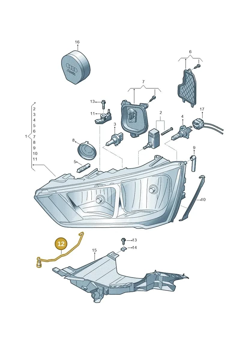 8XA941717A — Audi A1 Sportback (2014-2018) diagram 792941000, position 12