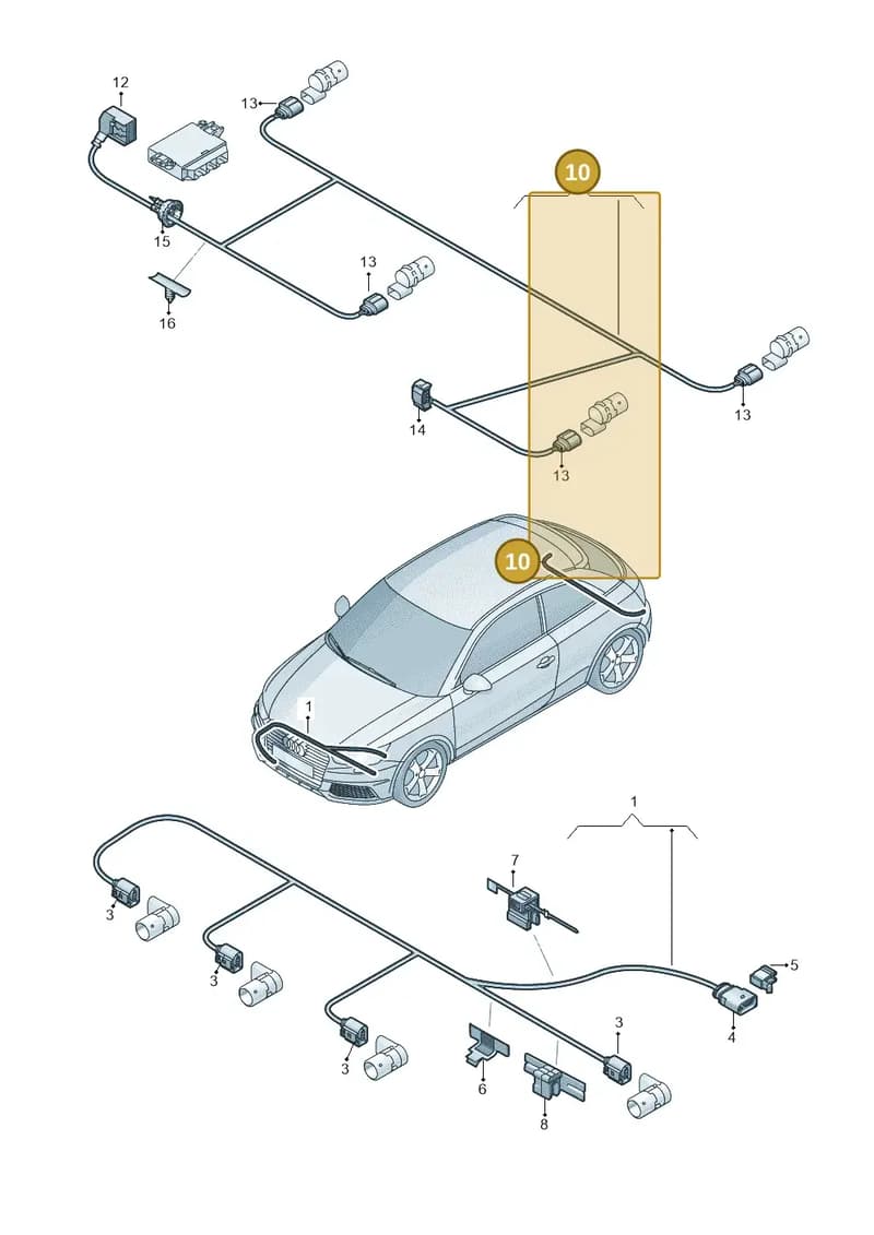 8XA971085A — Audi A1 Sportback (2014-2018) diagram 792972450, position 10