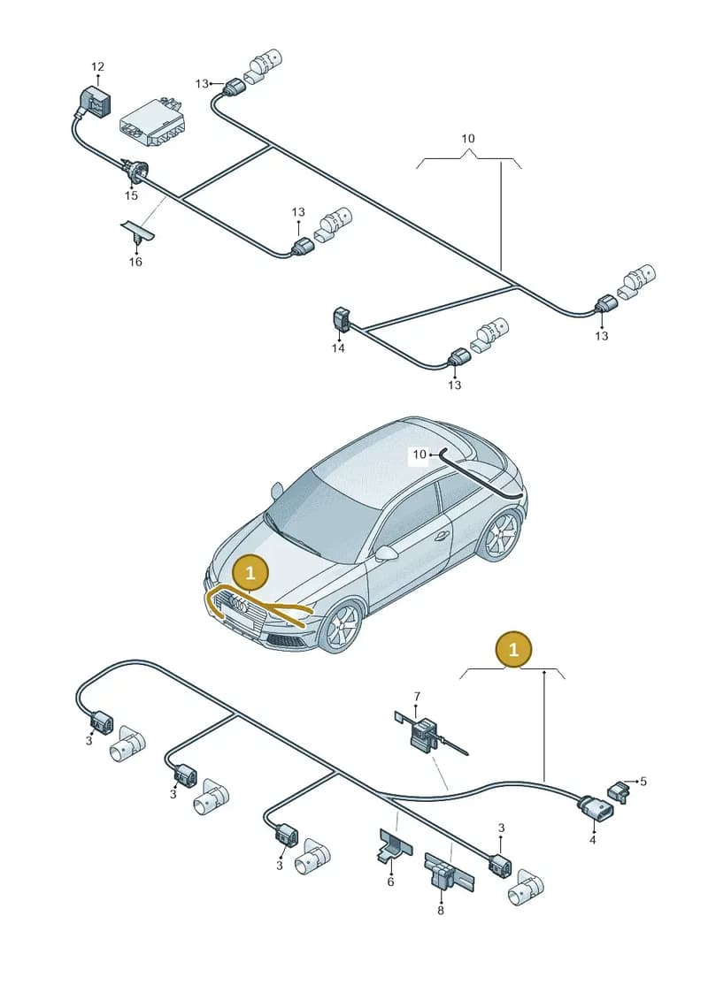 8XA971085 — Audi A1 Sportback (2014-2018) diagram 792972450, position 1