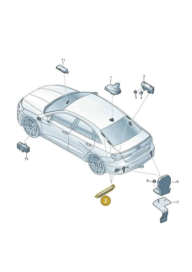 8Y0035225A — Audi A3 Sportback (2019-2025) diagram 596035200, position 2