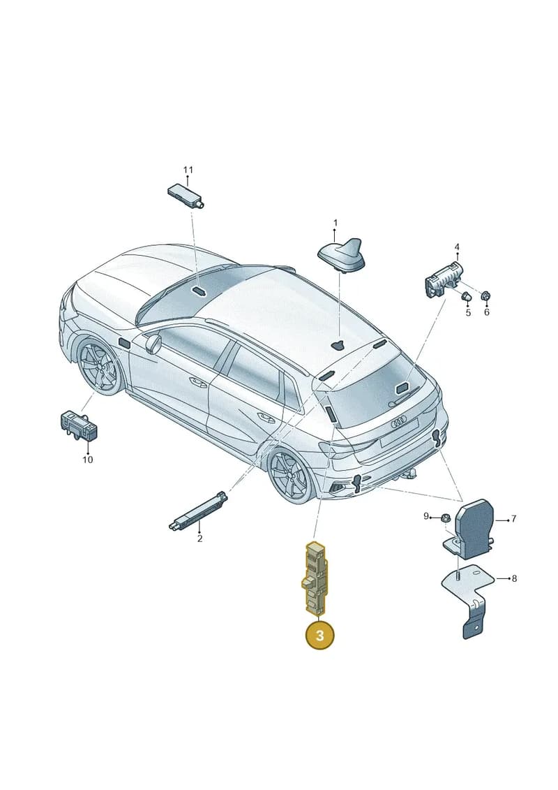 8Y0035225A — Audi A3 Sportback (2019-2025) diagram 596035150, position 3