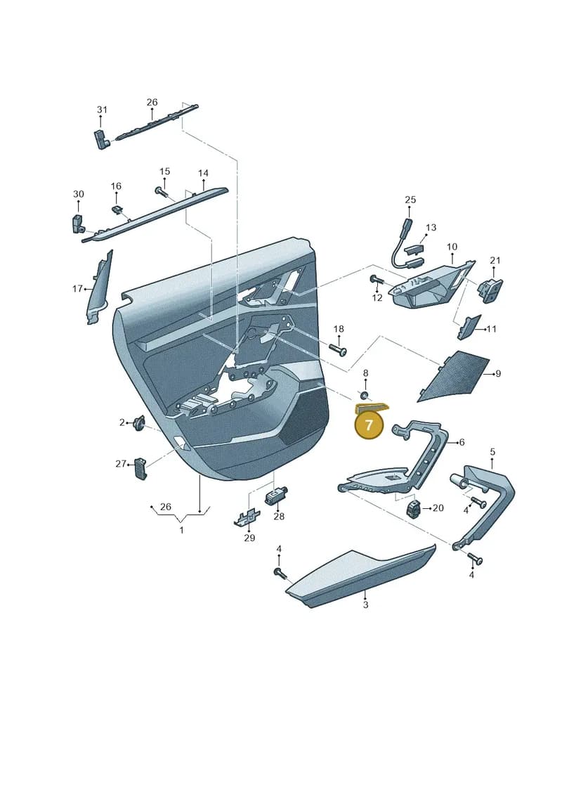 8Y0035292AV58 — Audi A3 Sportback (2019-2025) diagram 596867400, position 7