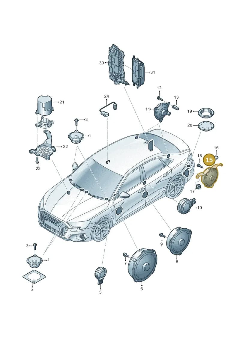 8Y0035382 — Audi A3 Sportback (2019-2025) diagram 596035370, position 15