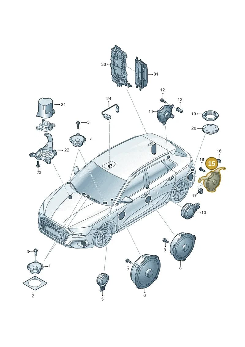 8Y0035382A — Audi A3 Sportback (2019-2025) diagram 596036360, position 15