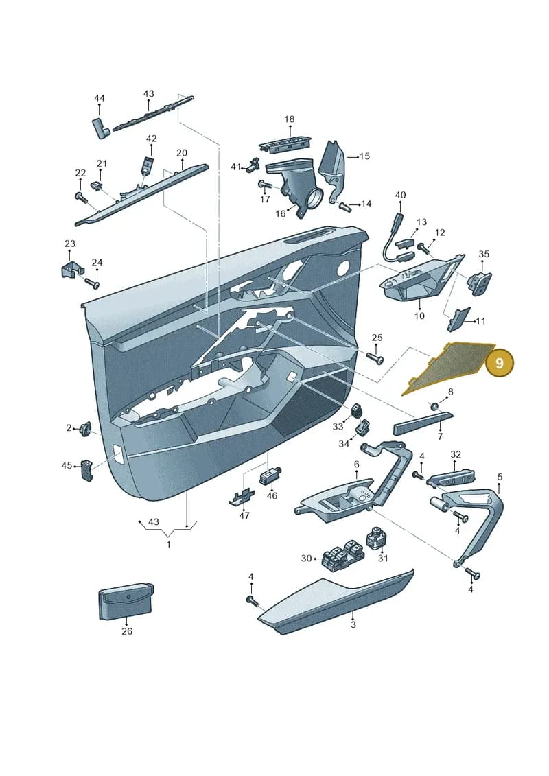 8Y0035423A4PK — Audi A3 Sportback (2019-2025) diagram 596867000, position 9