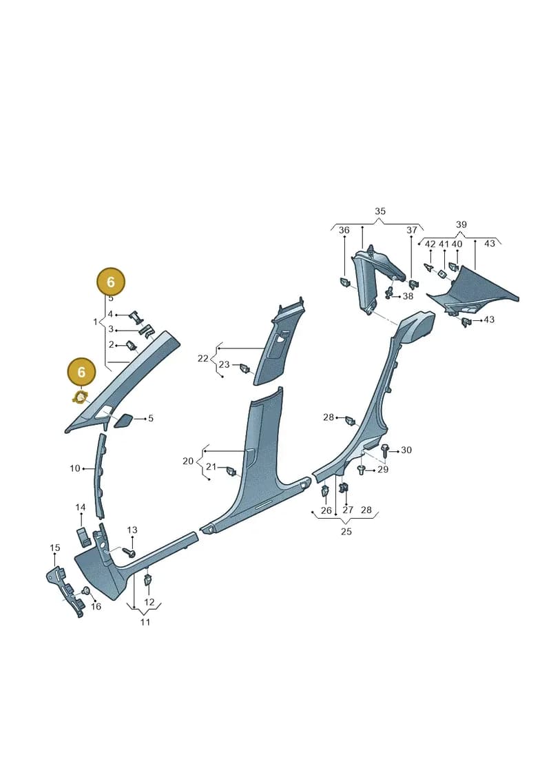 8Y0035562 — Audi A3 Sportback (2019-2025) diagram 596867660, position 6