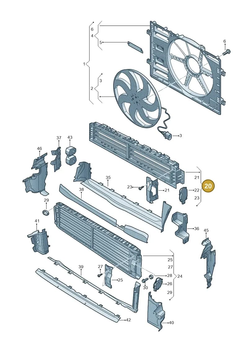 8Y0121219B — Audi A3 Sportback (2019-2025) diagram 596121965, position 20