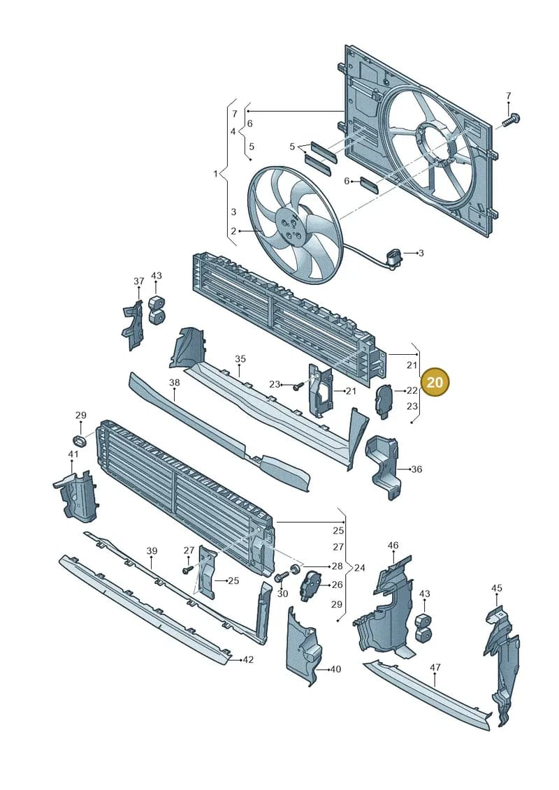 8Y0121219B — Audi A3 Sportback (2019-2025) diagram 596121970, position 20