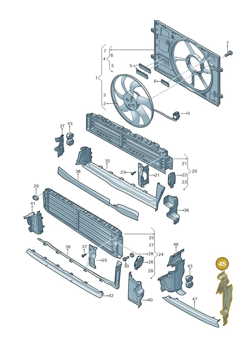 8Y0121283R — Audi A3 Sportback (2019-2025) diagram 596121970, position 45