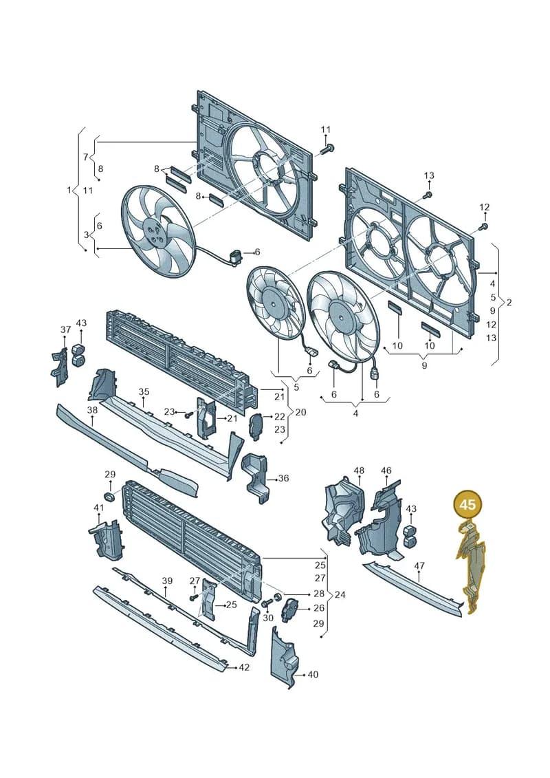 8Y0121283S — Audi A3 Sportback (2019-2025) diagram 596121930, position 45