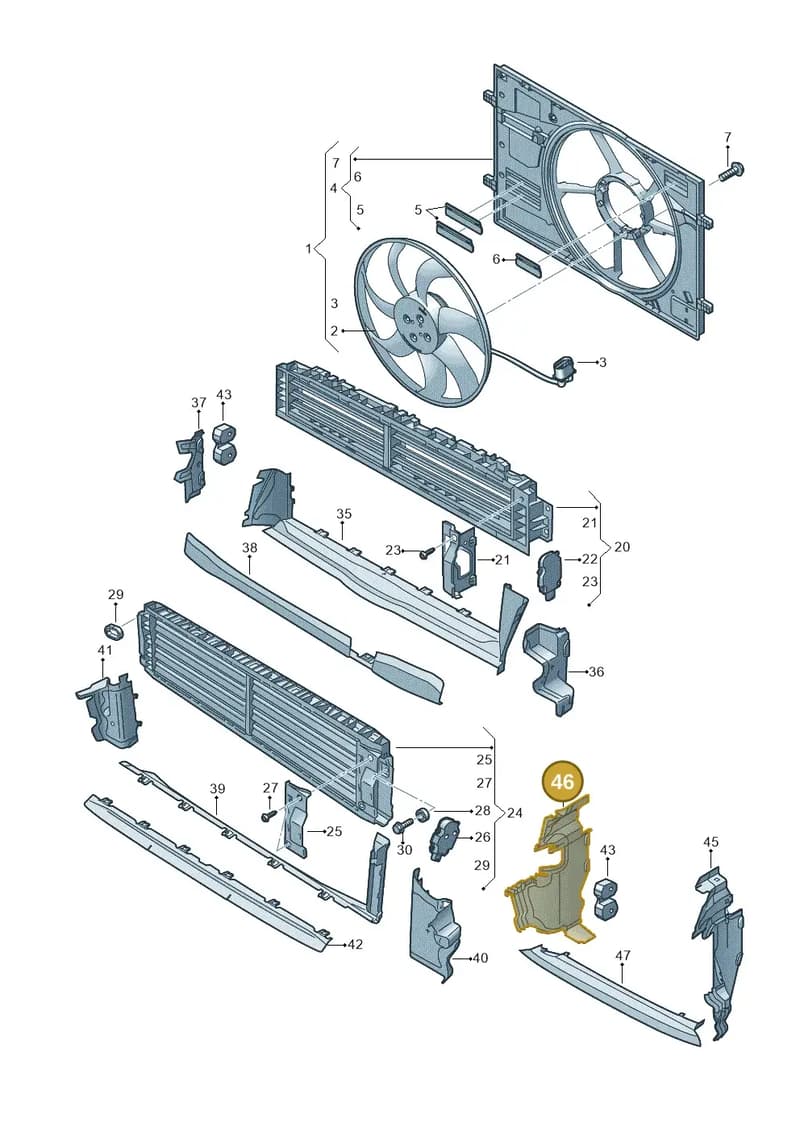 8Y0121284T — Audi A3 Sportback (2019-2025) diagram 596121970, position 46