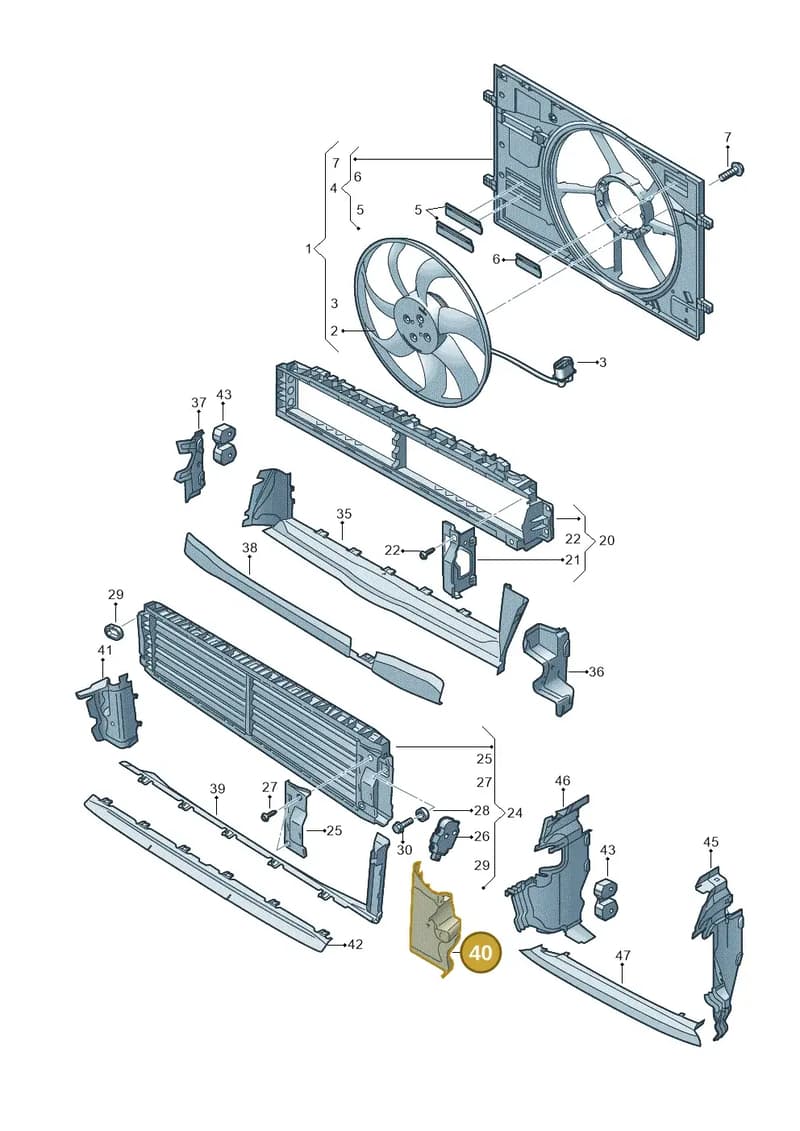 8Y0121287B — Audi A3 Sportback (2019-2025) diagram 596121910, position 40