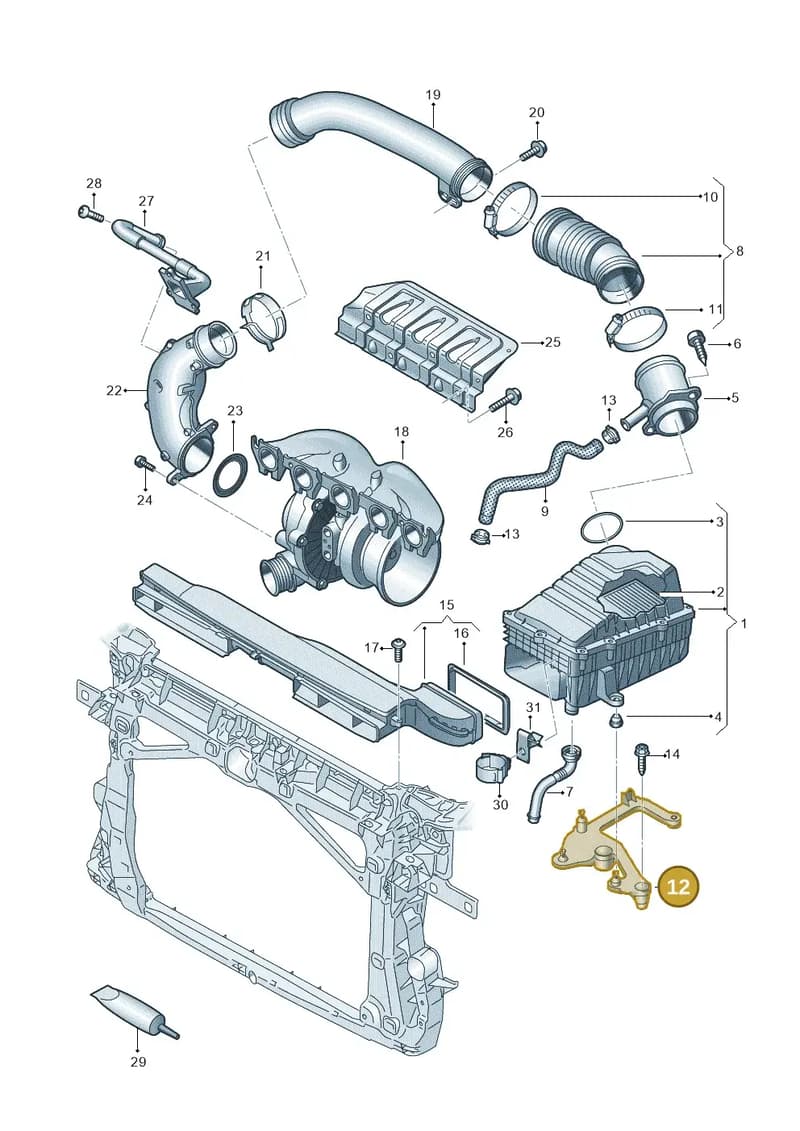 8Y0129671 — Audi A3 Sportback (2019-2025) diagram 898133300, position 12
