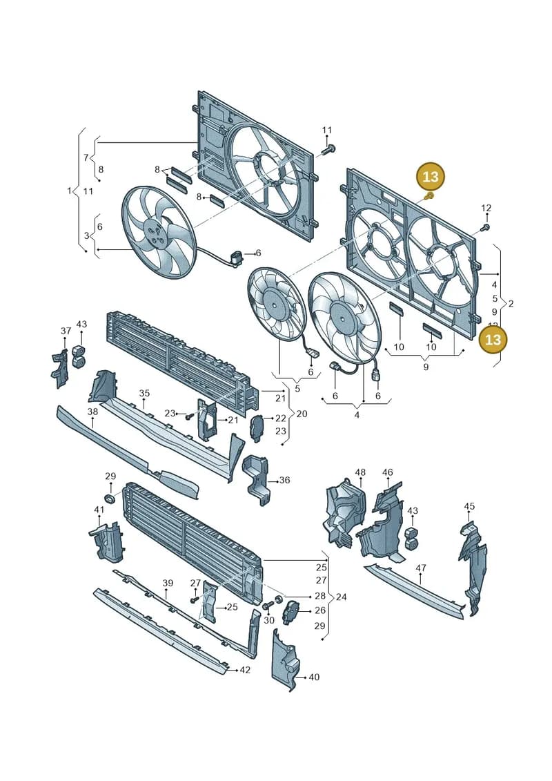 8Y0198003 — Audi A3 Sportback (2019-2025) diagram 596121930, position 13